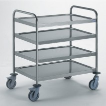 Chariot inox-4 plateaux