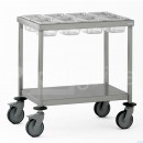 Chariot inox épices bac polycarbonate GN