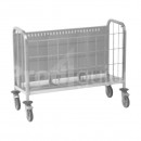 Chariot inox porte assiettes avec grille avant escamotable