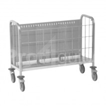 Chariot inox porte assiettes avec grille avant escamotable