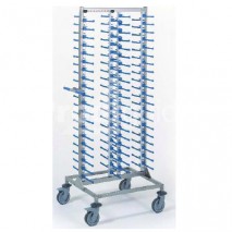 Chariot inox porte assiettes garnies 4 piles