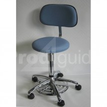 Tabouret medical avec dossier et commande au pied