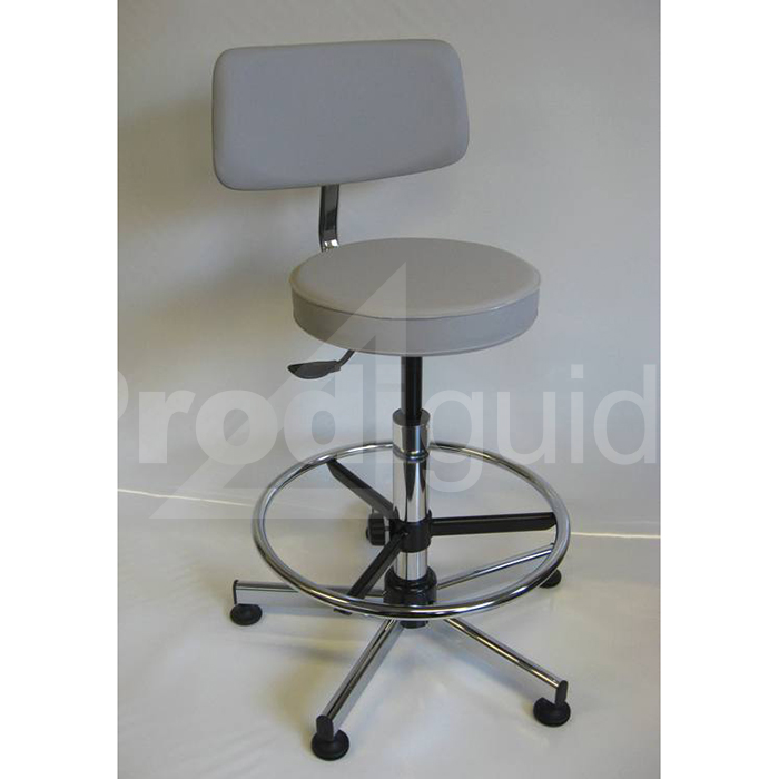 Tabouret réglable avec dossier - Confort - Noir